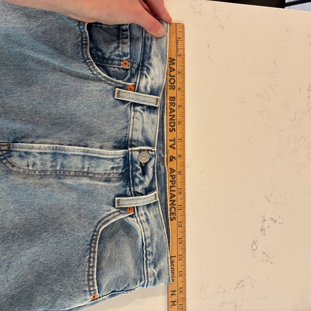 Levi's Denim Skirt 28 Maxi RawHem ButtonFly Boho Western Cowgirl Festival Hippie - Picture 8 of 9
